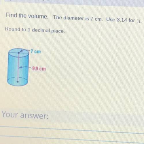 Find the volume. Round to 1 decimal place