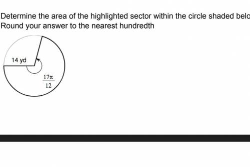 Determine the area of the highlighted sector