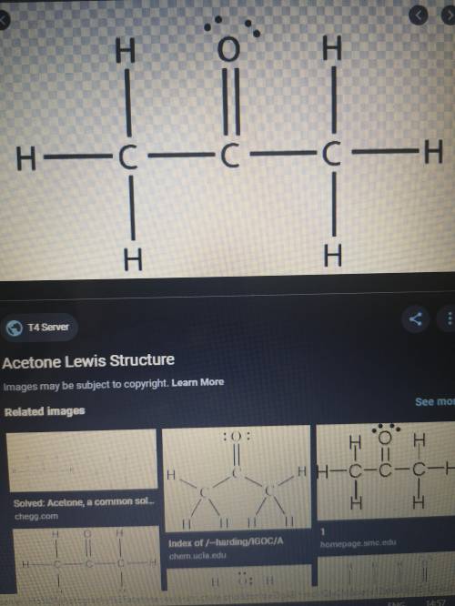 
Draw the electron dot structure for Acetone
