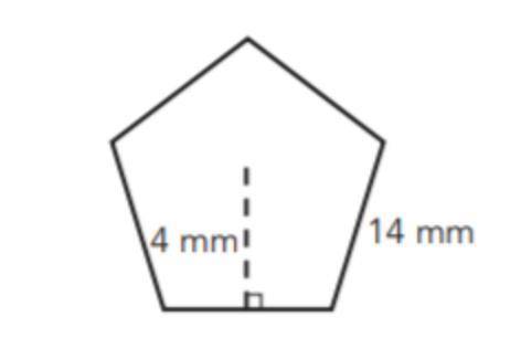 Calculate the area of the regular pentagon shown.   The area of the pentagon is ___  square mm.