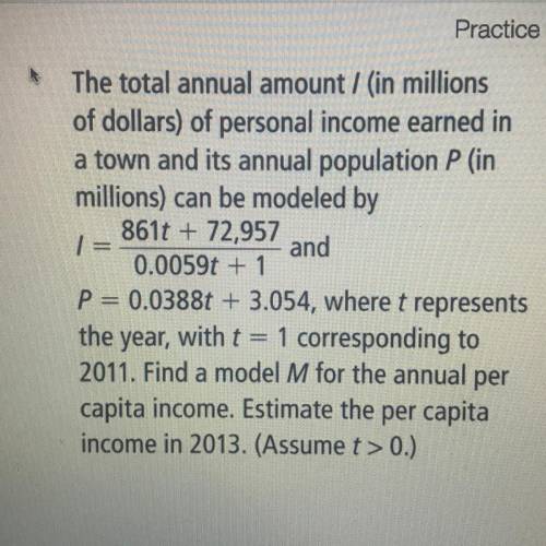 The total annual amount / (in millions of dollars) of personal income earned in a town and its annu