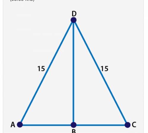 B is the midpoint of segment AC. Which statement best describes the relationship between triangles