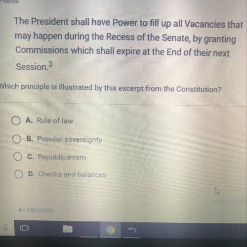 Which principle I illustrates by this excerpt from the constitution need help asap