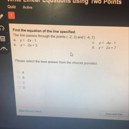Find the equation of the line specified