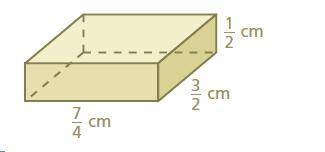Find the volume of the prism.
The volume is 
cubic centimeters.