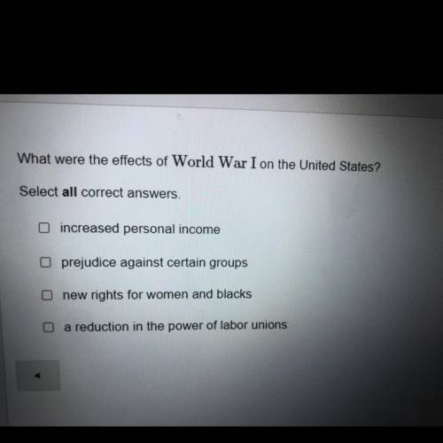 What were the effects of world war one in the United States?