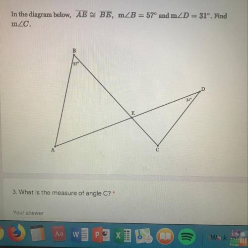 What is the measure of angle c !?