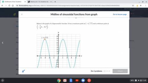 What is the midline equation ? How do I find it? do I add 7.7 to (-6.7) ? Thank you in advance