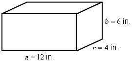 A formula for finding SA, the surface area of a rectangular prism, is

SA = 2(ab + ac + bc), where
