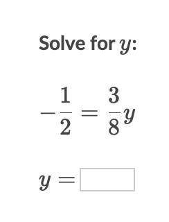 Solve for y in this equation