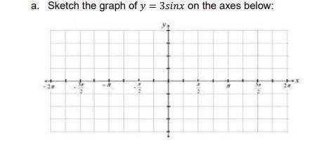 Sketch the graph of = 3 on the axes below:
