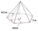 Find the surface area of the following figure.

164.7 in2
179.6 in2
246.8 in2
203.5 in2