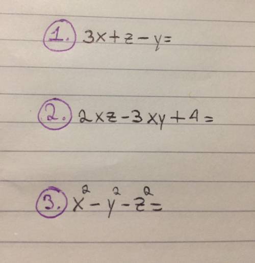 Pls help me:( 
X= –2 / Y= –4 / Z= 4