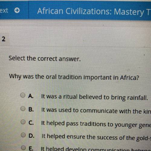 Why was the oral tradition important in africa