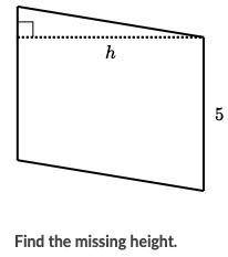 The parallelogram shown below has an area of 30 units^2?