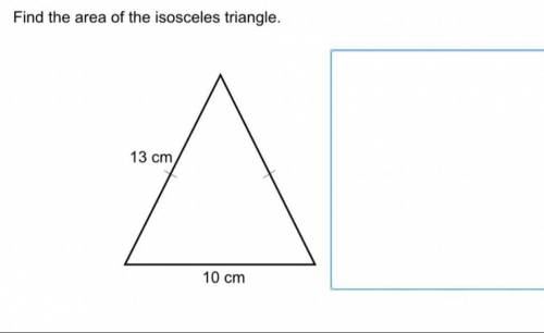 Find the area of the isosceles triangle