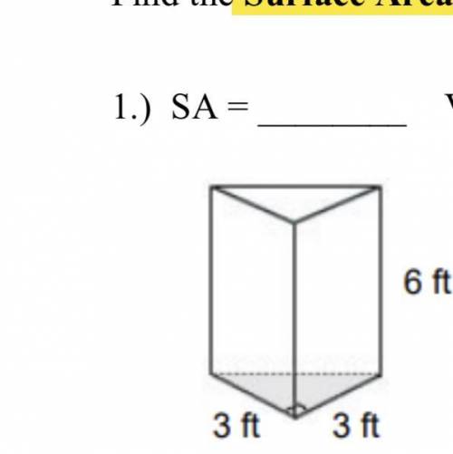 Can anybody help me solve for surface area? The formula is the sum of the areas of the faces.

I w