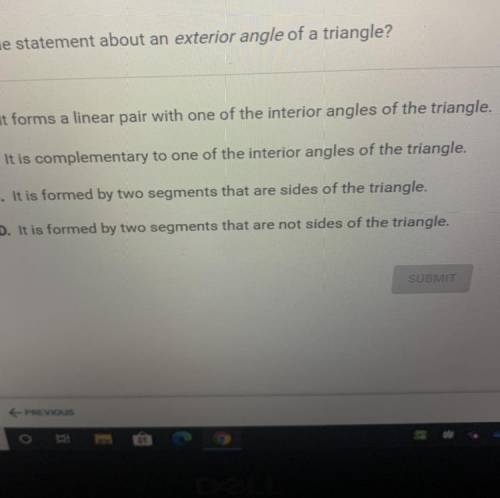 Which statement is true about exterior angles easy