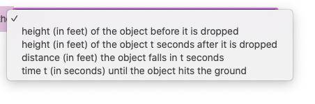 The function f(t)=16t2 represents the distance (in feet) a dropped object falls in t seconds. The f