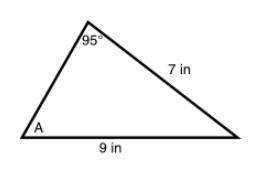What is the measurement of angle A to the nearest degree?
