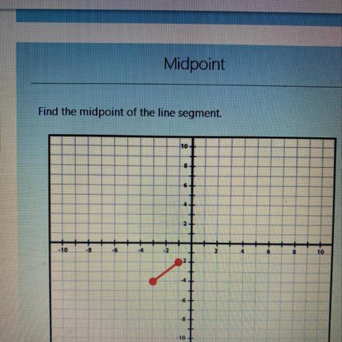 Find the midpoint of the line segment. 
Could someone explain how to solve these aswell?