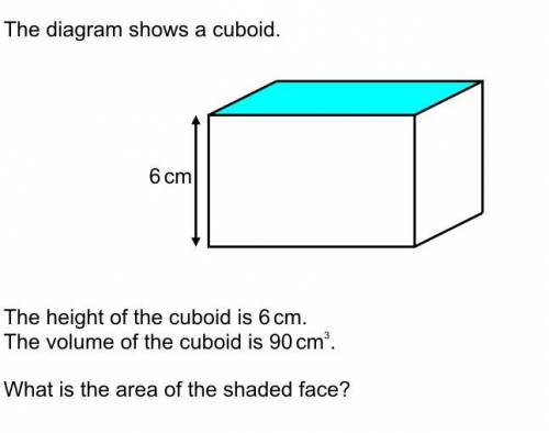 50 POINTS!! WILL MARK BRAINLIEST FOR CORRECT ANSWER!

The diagram shows a cuboid. 
The height of t