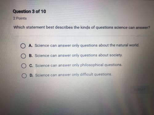 Which statement best describes the kinds of questions science can answer ?