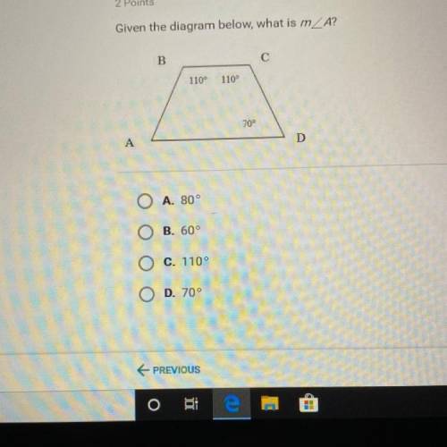 Given the diagram below, what is m