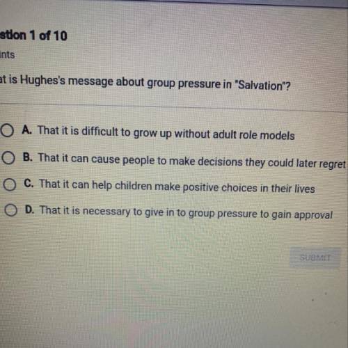 What is Hughes's message about group pressure in Salvation”?
