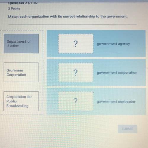 Match each organization with its correct relationship to the government.

I need help pleaseee?!