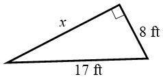 Find x in the following right triangle.