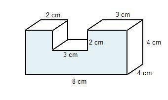 What is the surface area of the shaded front face of the composite solid?

A solid is comprised of