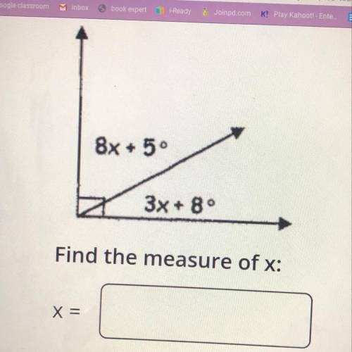 Find the measure of x: