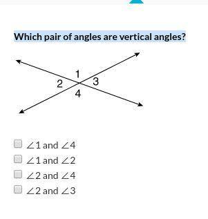 Which pair of angles are vertical angles?
