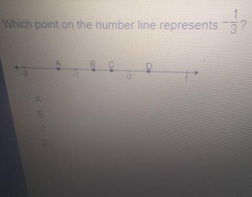 Which point on the number line represents -1
 

_ 3