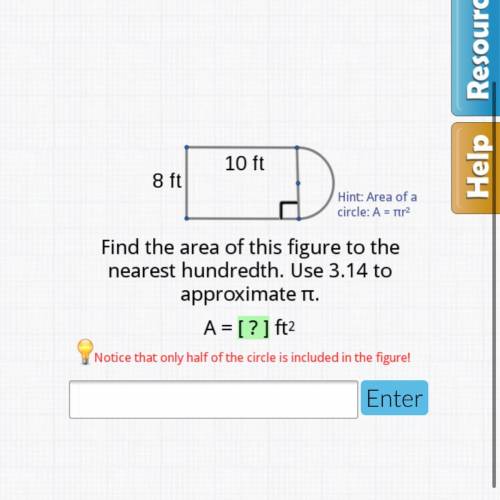 Find the area of this figure to the nearest hundredth use 3.14 to approximate pi A=? ft squared