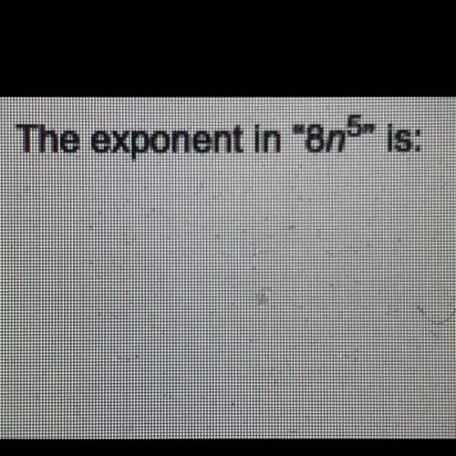 The exponent in “8n5” is: