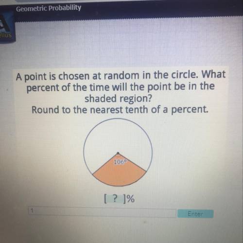 A point is chosen at random in the circle. What

percent of the time will the point be in the
shad