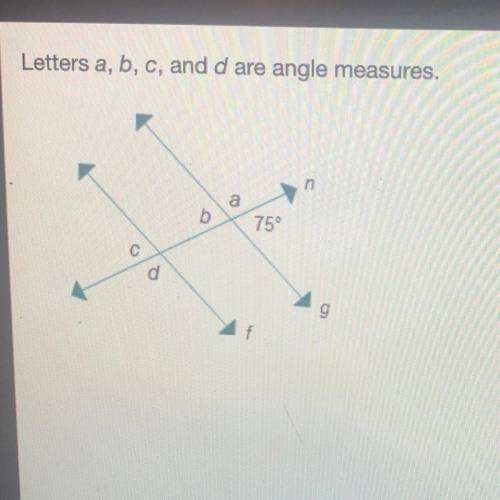 Which should equal 105° to prove that f||g?
a
b
с
d