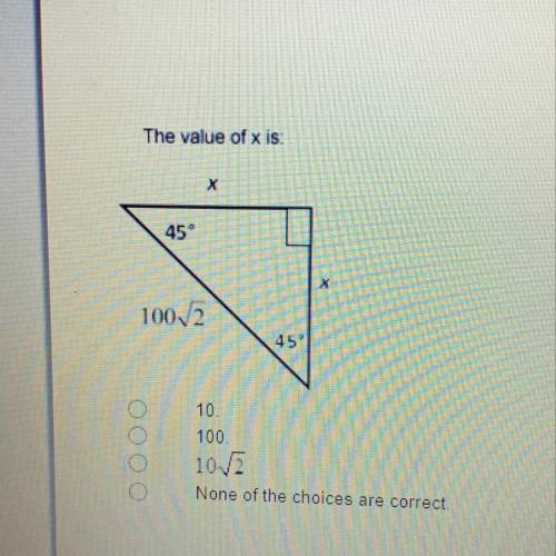 Please help find the value of x please:)