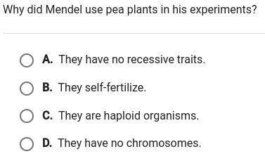 Why did Mendel use pea plants in his experiments?