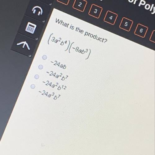 What is the product?
(3a?b^)(-8a5)