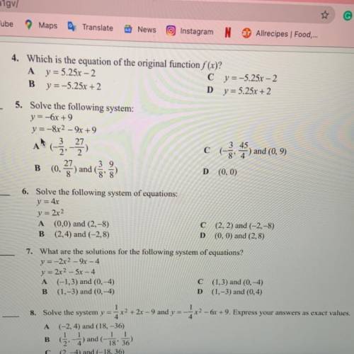 Solving systems of equations algebraically (pictures included)