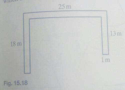 Fig. 15.18 shows the plan of a foundation

which is of uniform width 1 m.If 1 m³of earth has a mas