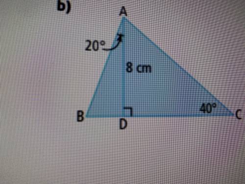 Could someone help me with this trigonometry question where you have to calculate the length of bc,