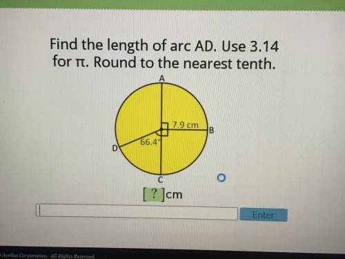 Plzzz helpp find the length of arc AD. use 3.14 for pi. round to the nearest tenth