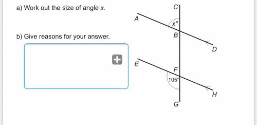A)Work out the size of angle x
B)Give reasons for your answer