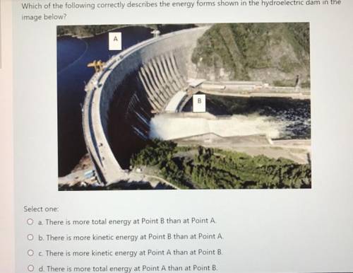 Which answer choice would best describe the energy forms shown in the hydroelectric dam in the imag