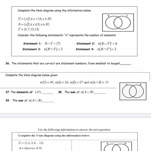 PLEASE HELP IF YOU’RE GOOD WTIH SET THEORY IN MATH 30