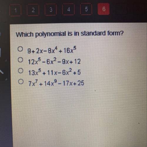 Which polynomial is in standard form?